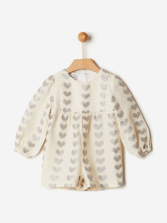 Kids' Fabric Jumpsuit Shorts/Bermudas Suit Silver, Cream