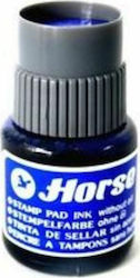 Horse 30cc Brush Liquid Ink for Ink Pad Stamp Blue