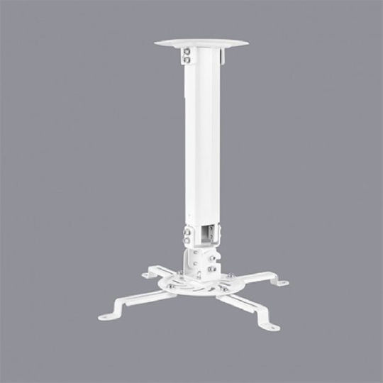 Brateck Βάση Projector Οροφής με Μέγιστο Φορτίο 13.5kg Λευκή