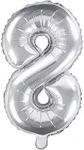 Balloon Number 8 Silver Shape