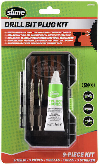 Slime Tubeless Tire Repair Kit Drill Bit Cord Plug Bond Tools 20502