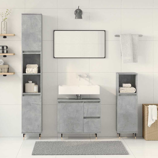 vidaXL Set of Furniture Countertop with Sink L30xW60xH33cm Gray