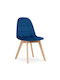 Kitchen Velvet Chair Blue 44.5x54x81.5cm