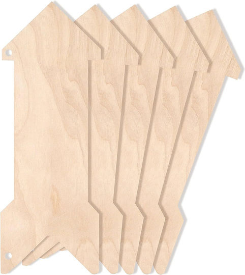 Creative Deco 5 x Arrow Shapes Made Plywood 30 x 11 Cm Unpainted Wooden Cutouts Diy