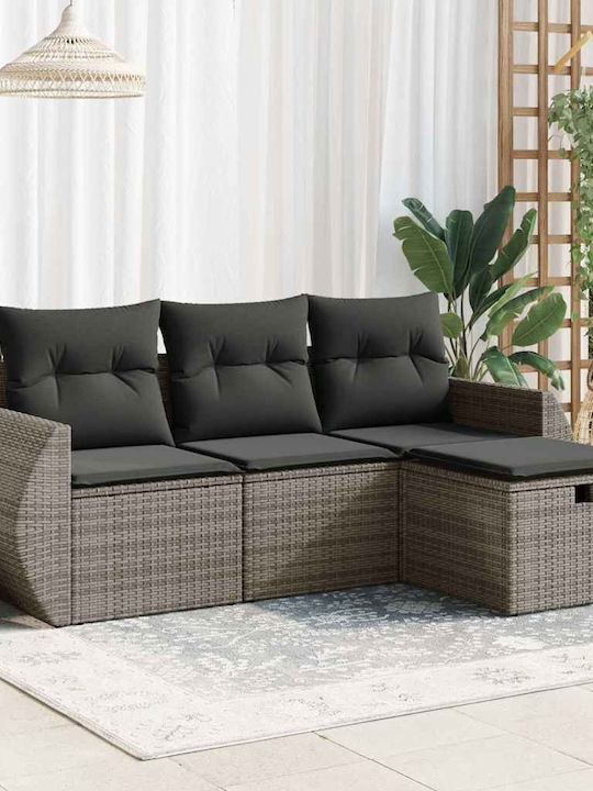 Corner Outdoor Sofa Rattan with Chest and Cushi...