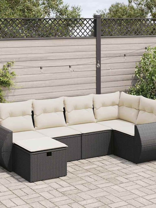 Γωνιακός Καναπές Εξωτερικού Χώρου Rattan με Μπα...
