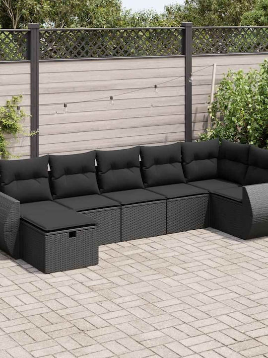 Corner Outdoor Sofa Rattan with Chest and Cushi...