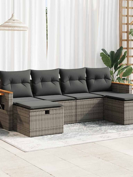 Corner Outdoor Sofa Rattan with Chest and Cushi...