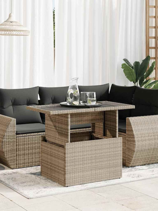 Garten- und Outdoor-Möbelsets 5 Stück Grau mit ...