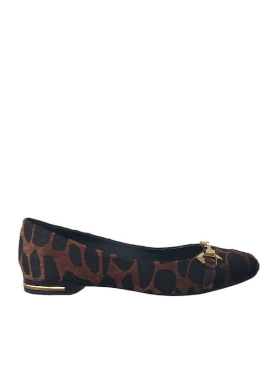 Leather Ballerinas Brown