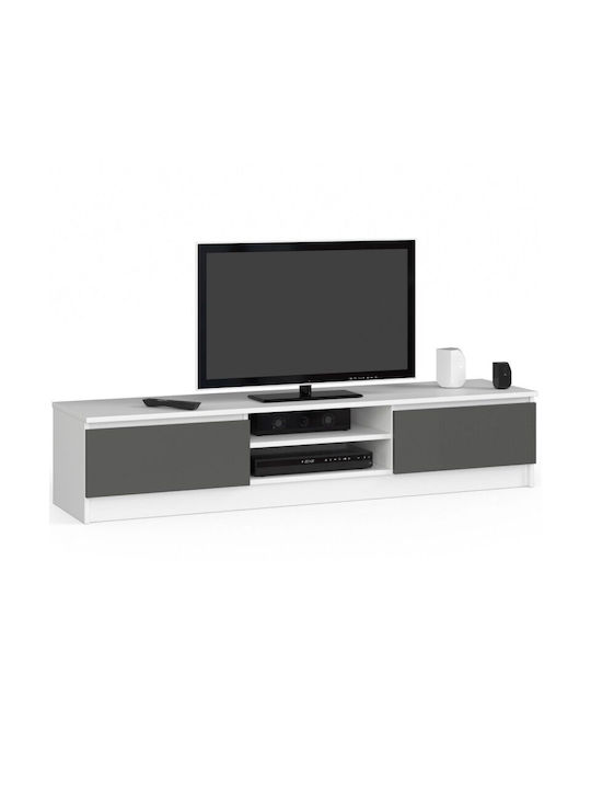 Mobilier TV din lemn Alb Μ160xΠ40xΥ33.4cm