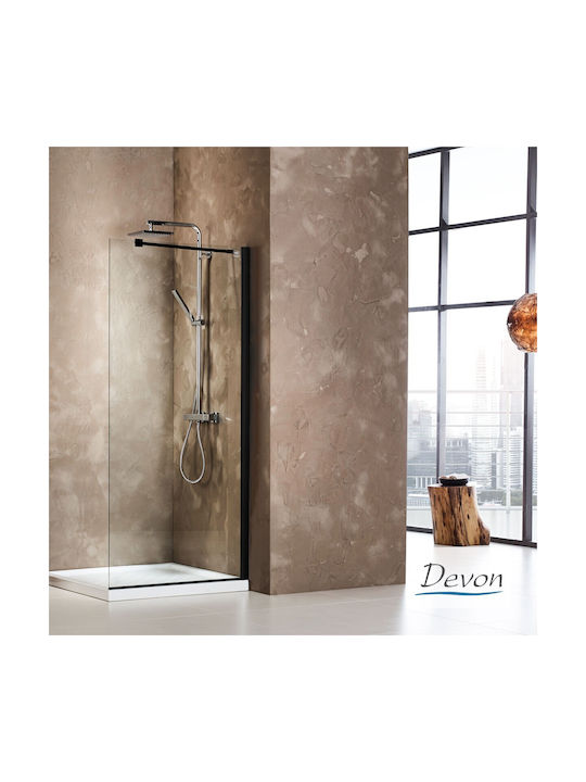 Devon Iwis Walk-in Διαχωριστικό Ντουζιέρας με Συρόμενη Πόρτα 67-69x185cm Black Matt