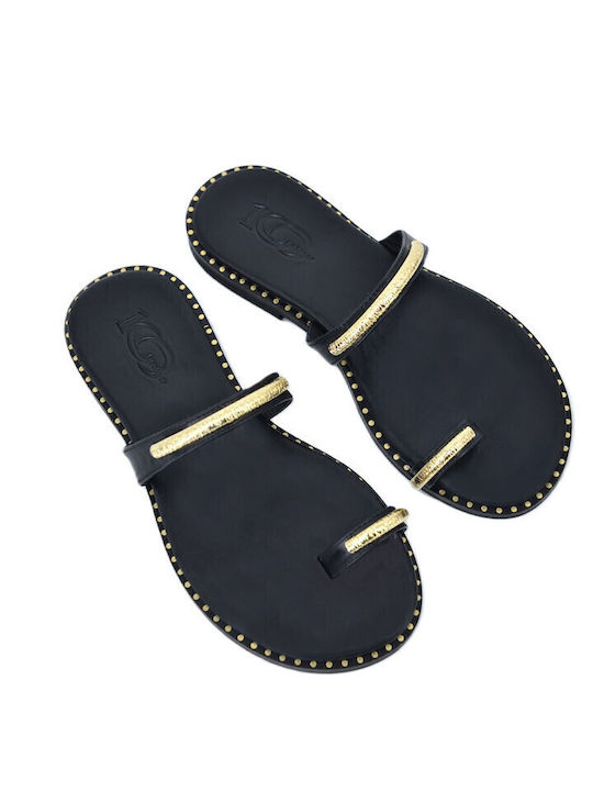 Sandale Casual Damă Din Piele Negru