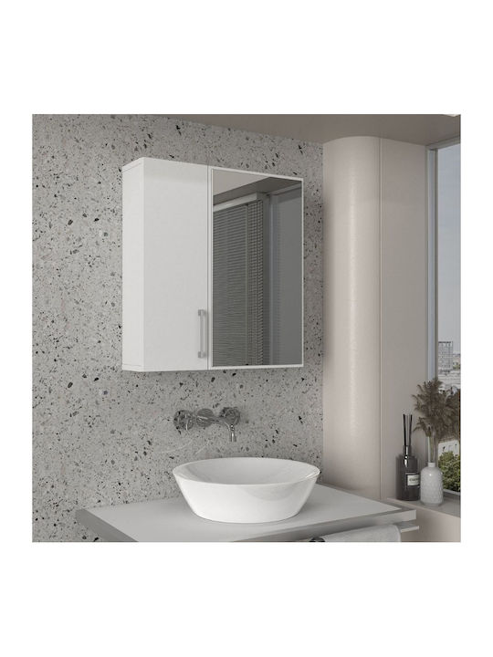 Megapap Ditto Badezimmerspiegel aus Spanplatte 59.6x16.4cm Weiß