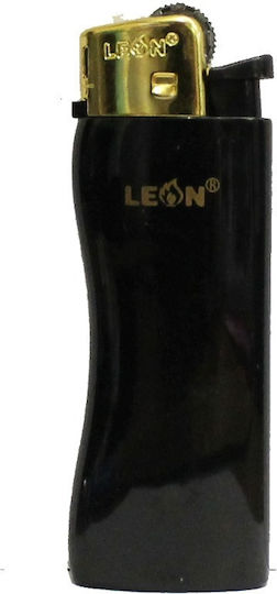 Leonflame Mini Black & Gold Αναπτήρας Φλόγας σε Μαύρο χρώμα
