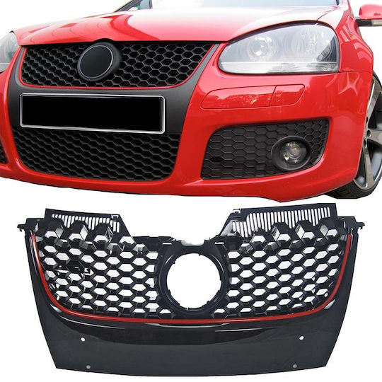 Blic 6502-07-9524991q Mask Vw Golf V 5 03-08 Jetta 05-11 Gti Look Honeycomb Red Trim 1 Piece