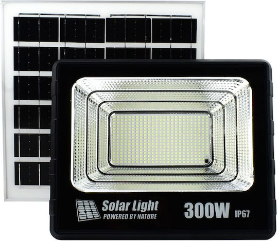 Στεγανός Ηλιακός Προβολέας LED 300W Ψυχρό Λευκό 6500K με Τηλεχειριστήριο IP67