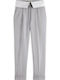 Lily Damen Hoch tailliert Stoff Hose Light Grey Melange