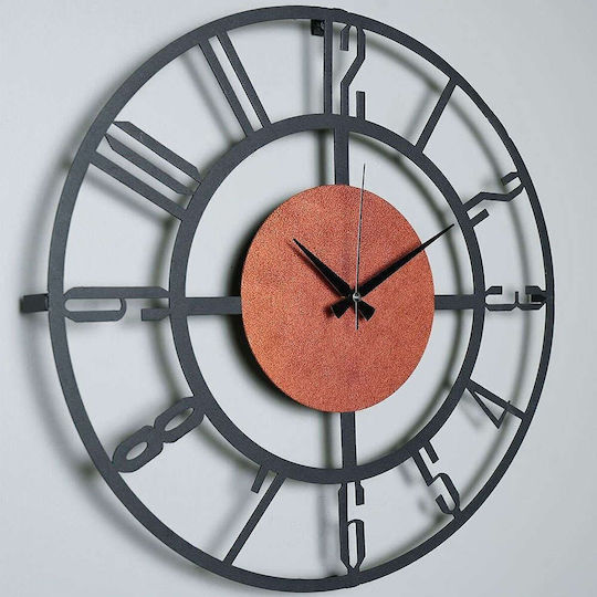 Wallity Ceas De Perete Metalic Negru Ø50cm