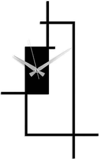 Wallity Ρολόι Τοίχου Μεταλλικό Μαύρο 49x30cm