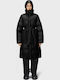 Kevo Longer Μακρύ Γυναικείο Puffer Μπουφάν για Χειμώνα Black