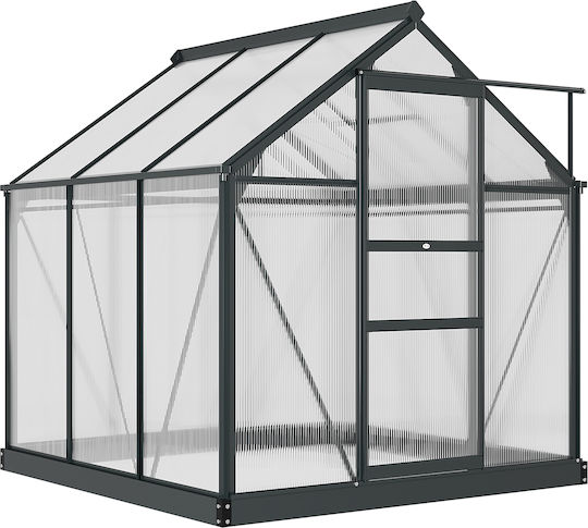 Outsunny 845-058GY Greenhouse House Type with Aluminum Frame 1.9x1.9x2m