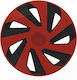 15" Vector Red & Black Wheel Cap Set