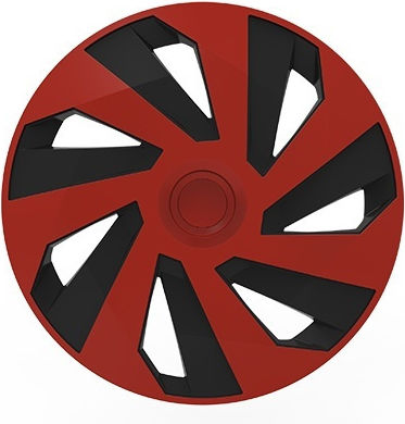 15" Vector Red & Black Wheel Cap Set