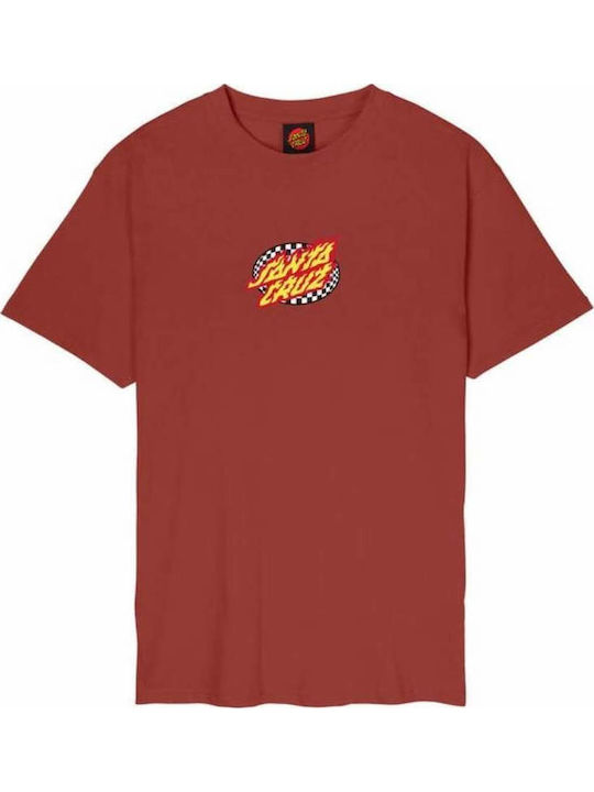 Santa Cruz Check Flame T-shirt Red