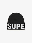 Superdry Beanie Beanie Knitted in Black color