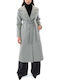 Women's Gray Coat with Belt