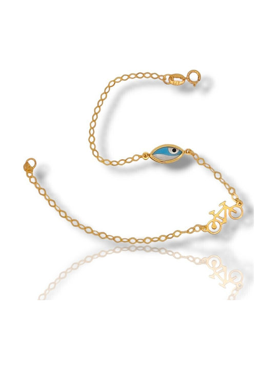 Mentzos Kids Bracelet from Gold 9K with Evil Eye