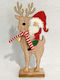 Weihnachtliche Holz Figur Hirsche Höhe 23cm Weihnachtsmann