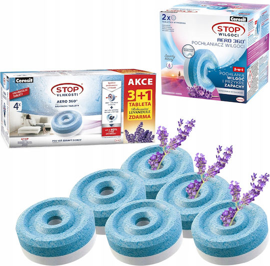4x Ceresit Absorber Tablets 450g 1x Lavender 3x Regular + 2x Ceresit Absorber Tablets 450g Lavender