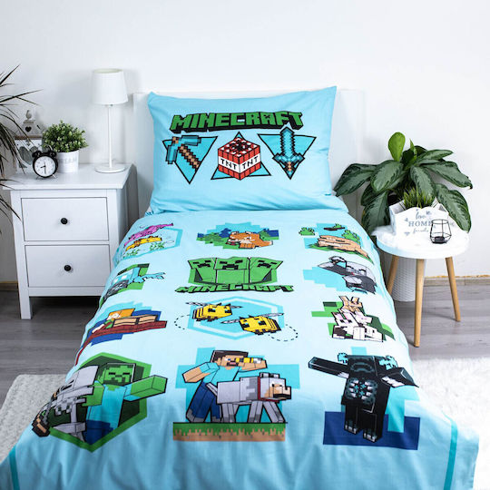 Kids Duvet Cover Set Single Light Blue