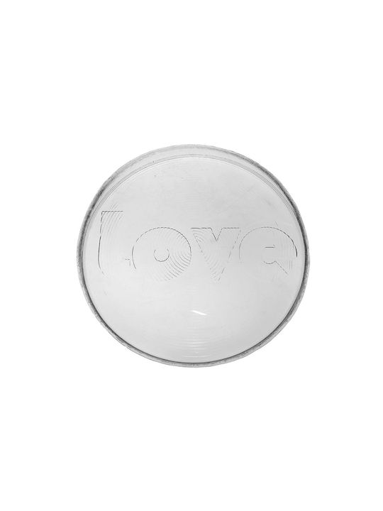 Espiel Love Servierplatte aus Porzellan Transparent mit Durchmesser 22cm 1Stück