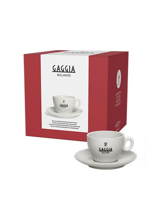 Gaggia Milano Set Tassen Cappuccino Keramik Weiße 4 Stück