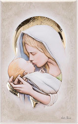 Kontopoulos Saint Icon Virgin Mary Holding the Infant Wooden Kontopoulos Saint Icon Virgin Mary Holding the Infant Wooden