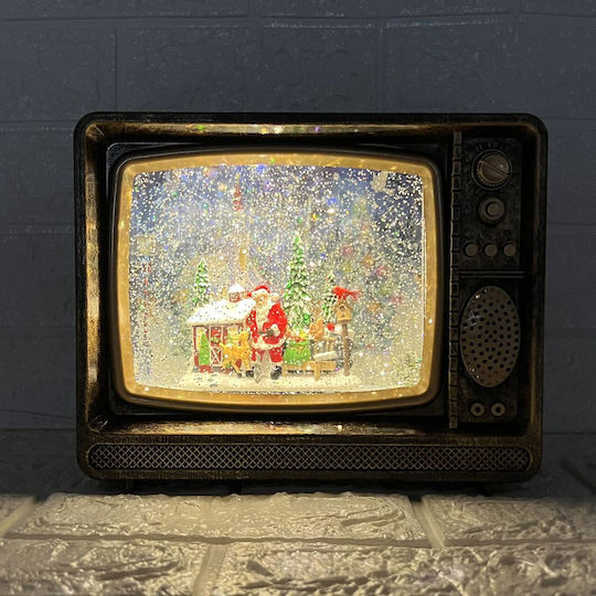 Christmas Illuminated Decorative Television with Santa Claus 20x8.5x24.5cm