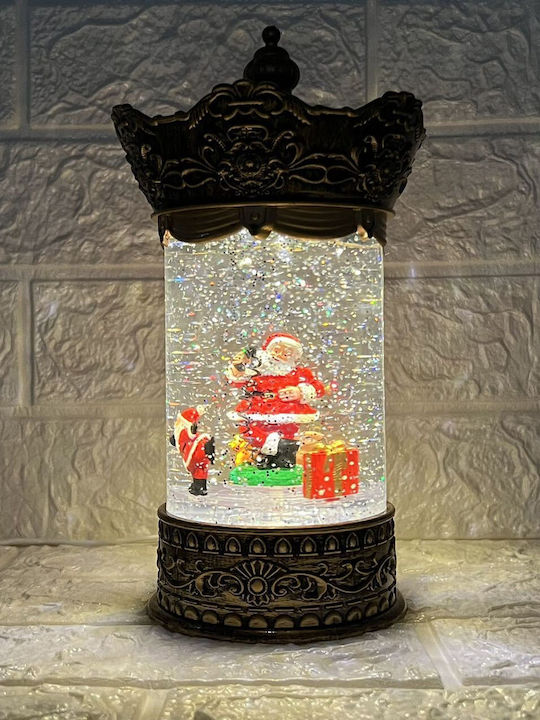 Weihnachtliche Schneekugel Beleuchtet mit dem Weihnachtsmann Elektrisch 13x13x24cm 1Stück