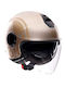 AGV Eteres Sirolo Matt White/Gold Motorcycle Helmet Jet ECE 22.06 1350gr with Sunvisor