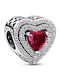 Pandora Charm Сърце от Сребърен Червен