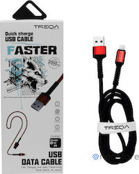 Treqa CA-8562 USB-A zu Lightning Blitzkabel Rot...