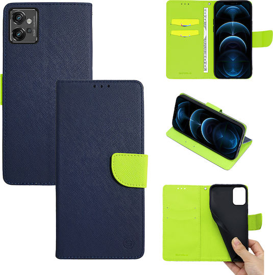 Sonique Trend Wallet Synthetic Leather Navy Blue (Moto G32)
