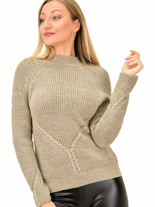 Potre Women's Long Sleeve Sweater Beige