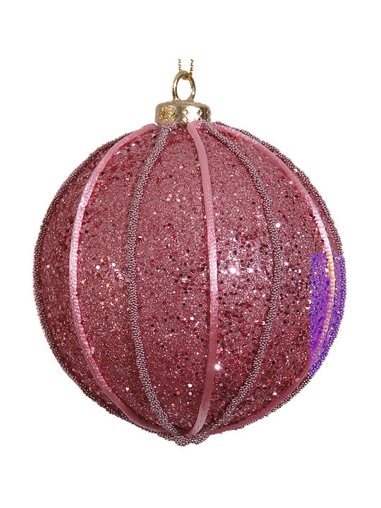 Glitter Pink Christmas Ball 8cm L224065