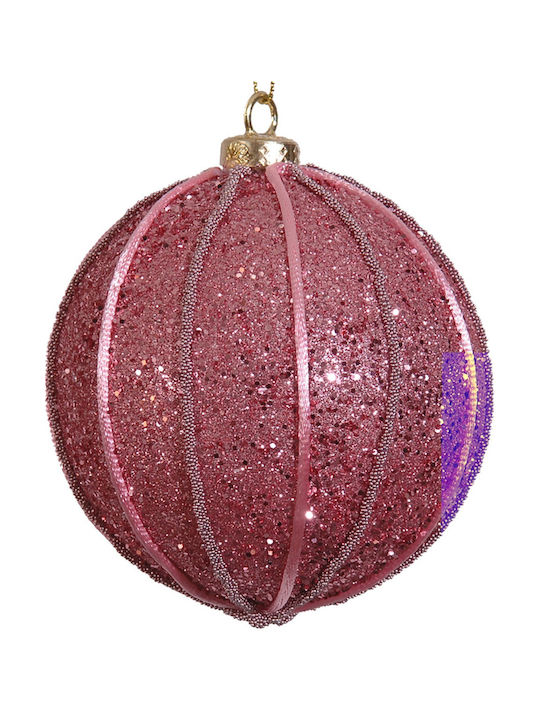 Christmas Ball Glitter Pink 10cm L224066