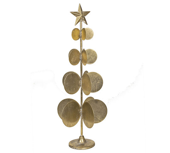 Decorațiune de Crăciun Metalic Braduleț 62cm. Auriu De masă