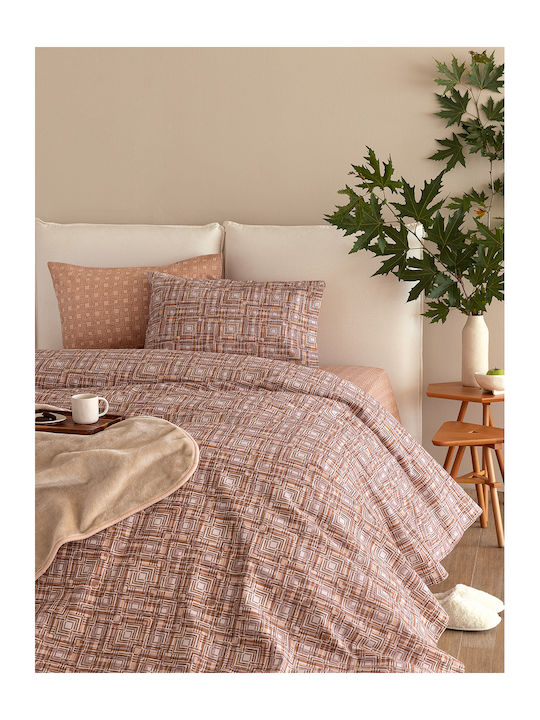 Palamaiki Duvet Cover Set Cotton Queen with 2 Pillowcases 240x250 Flannel Beauty Fb0229 Beauty
