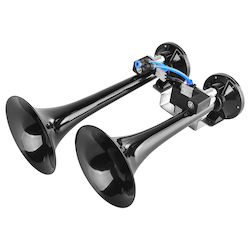 Black Metal Truck Horn 2 Tones Melodic 24v 1a